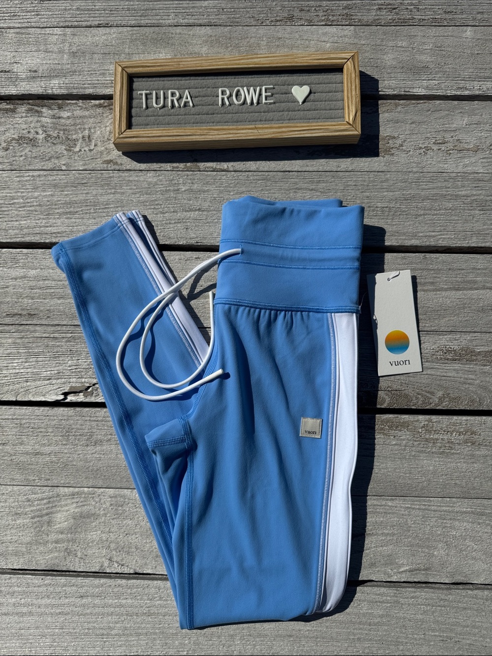 Vuori Daily Track Legging Oasis Blue Women’s XS NWT High Rise 7/8